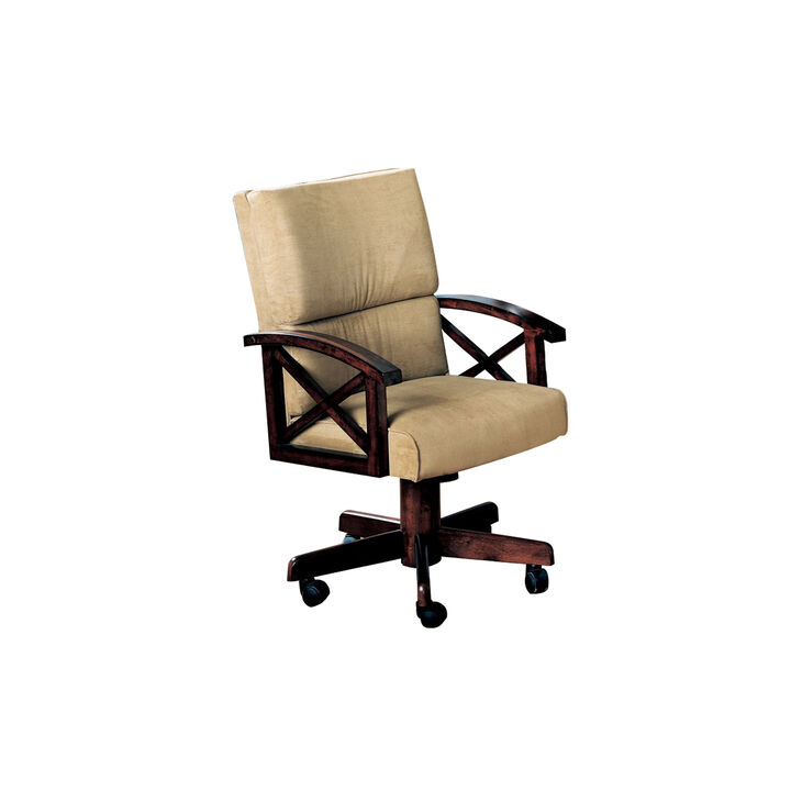 Snug  Upholstered Arm Game Chair , Brown - Benzara