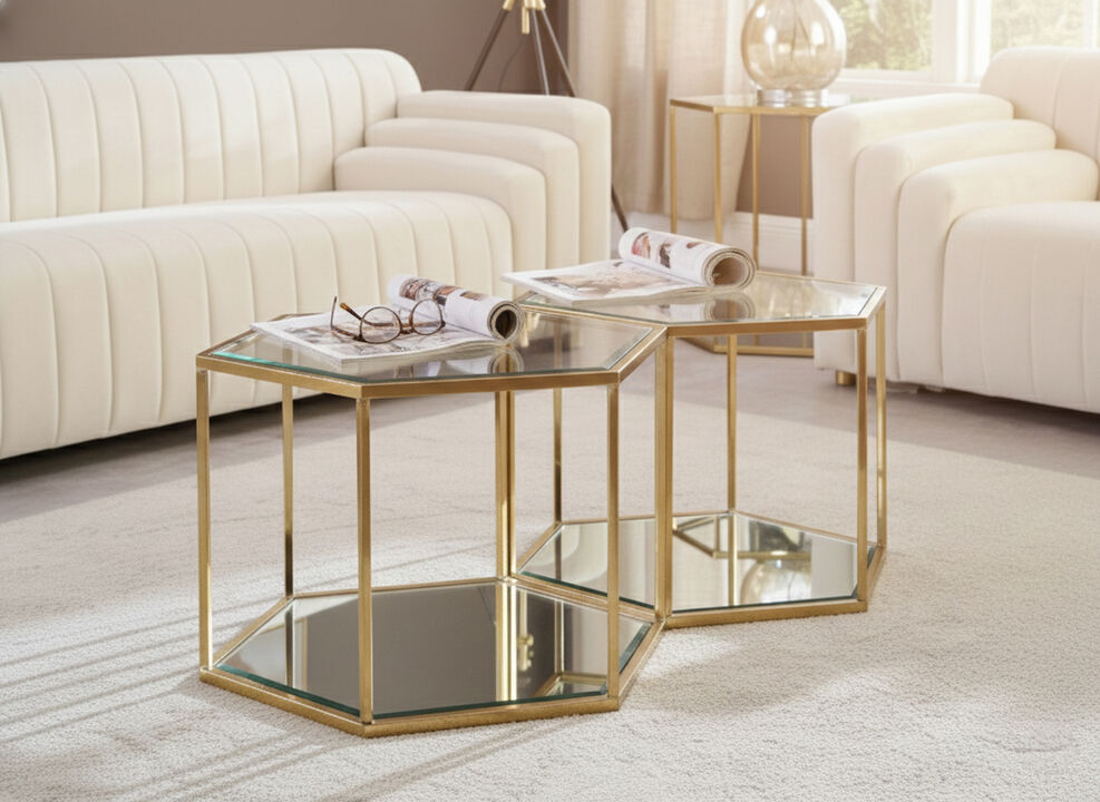 Meridian Furniture Sei Brushed Gold Coffee Table
