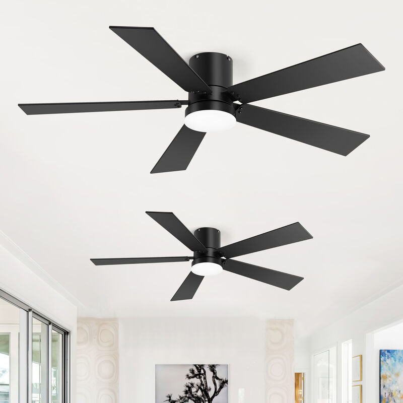 Breezary 2-Pack 42" LED Ceiling Fan with Light, 5 Blade, 6 Speed, Quiet Flush Mount, Remote image number 9