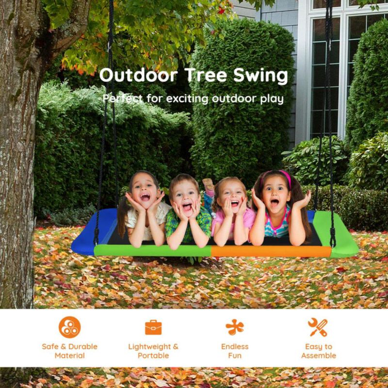 Hivvago Platform Tree Swing Outdoor with  2 Hanging Straps