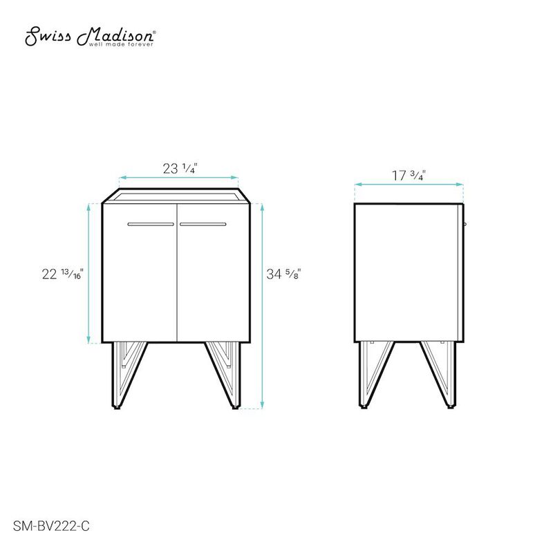 Annecy 24 Black Walnut Bathroom Vanity Cabinet Only (SM-BV222) image number 3