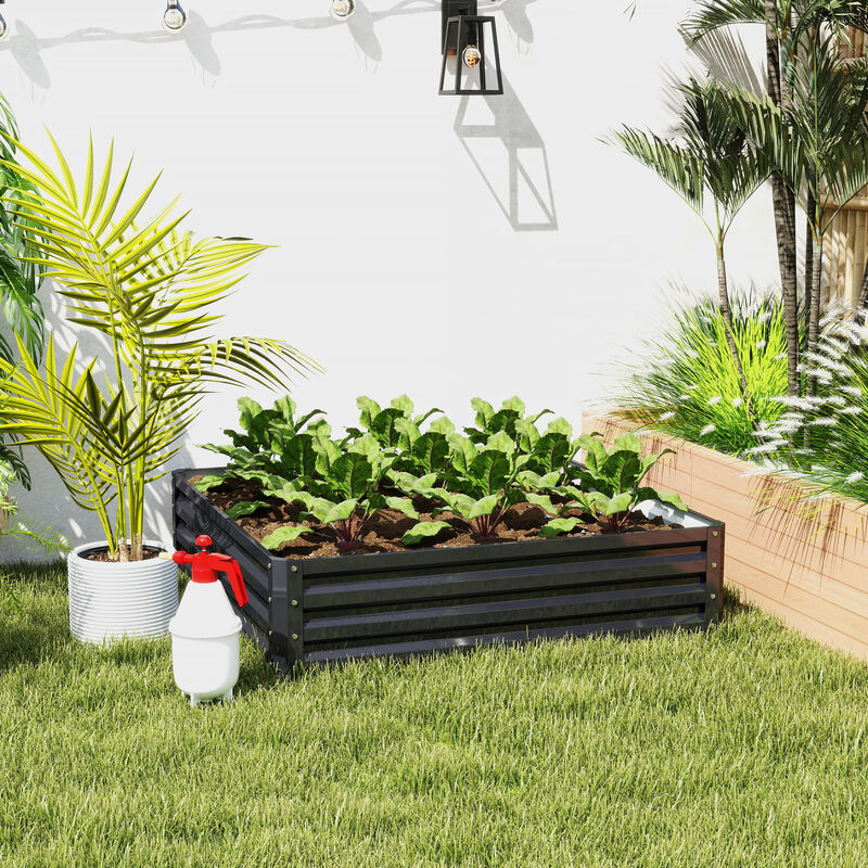 Hivvago 4' x 4' Garden Bed with Durable Metal Construction image number 1