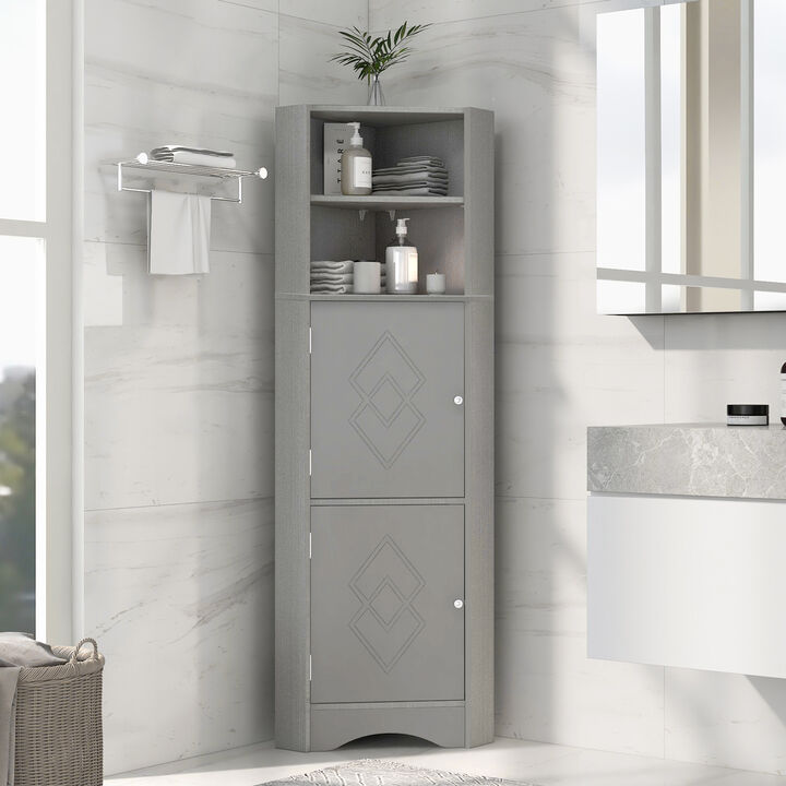 Merax Freestanding Bathroom Storage Cabinet with Doors