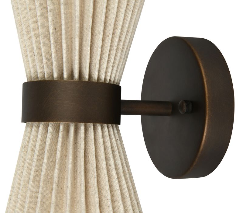 Beacon Lighting Amore 2-Light Wall Sconce with Linen Shades Modern Wall Lighting Fixture image number 3