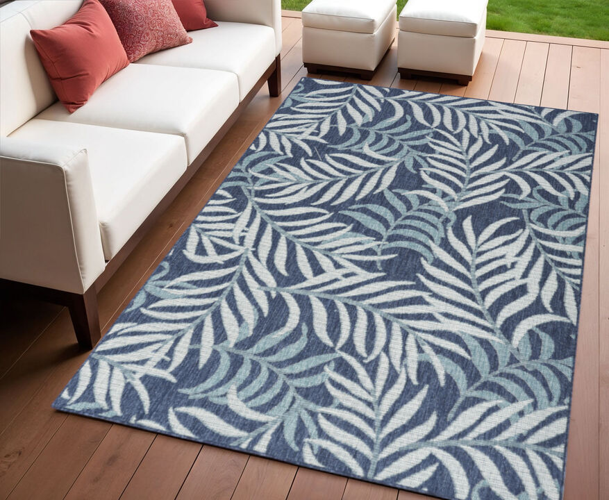 HomeRoots Palm Leaf Indoor Outdoor Area Rug