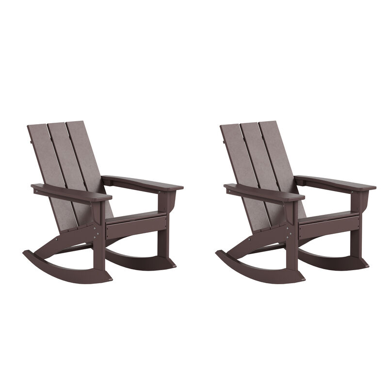 WestinTrends Modern Adirondack Outdoor Rocking Chair (Set of 2)