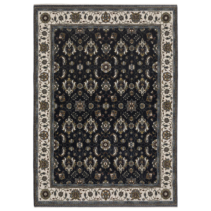HomeRoots Oriental Area Rug With Fringe