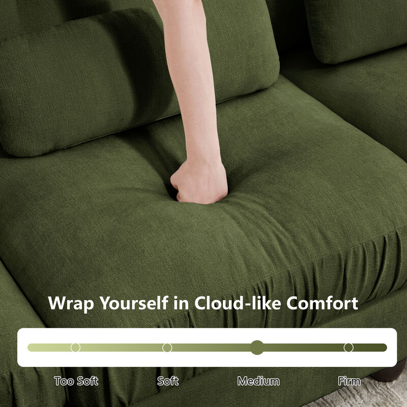 Juspep Mid Century Modern Chenille 3‑Seater Modular Sofa image number 6
