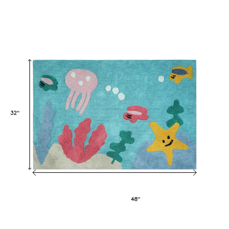HomeRoots Starfish Youthful Washable Area Rug image number 3