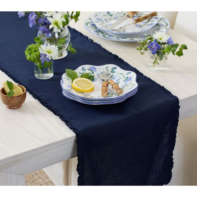 Christmas Linen Table Runner - Juliette Ruffle, Solino Home
