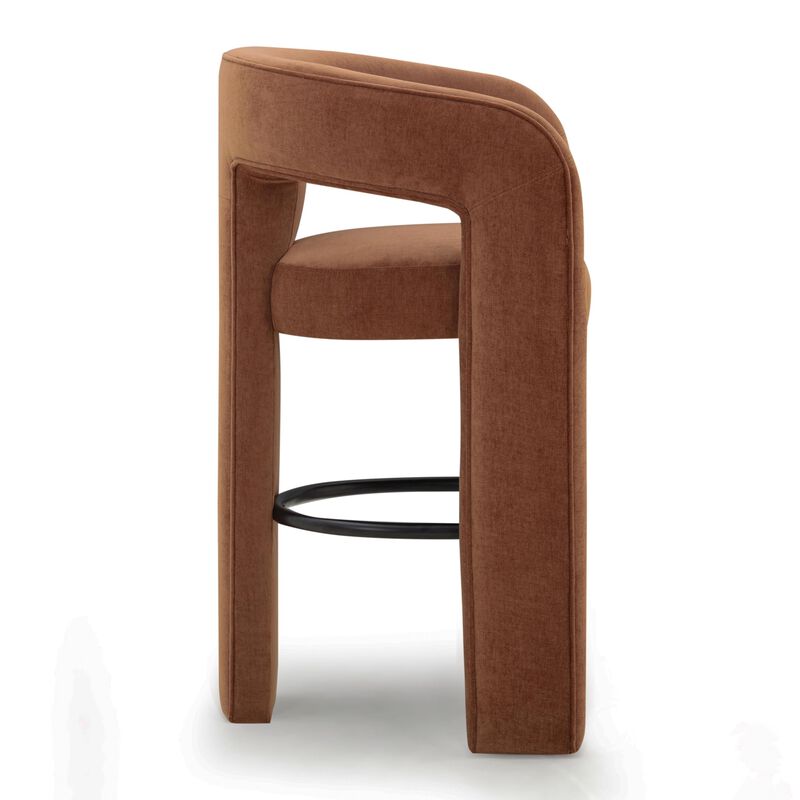 Tov Furniture Malone Rust Red Perfomance Fabric Bar Stool image number 3