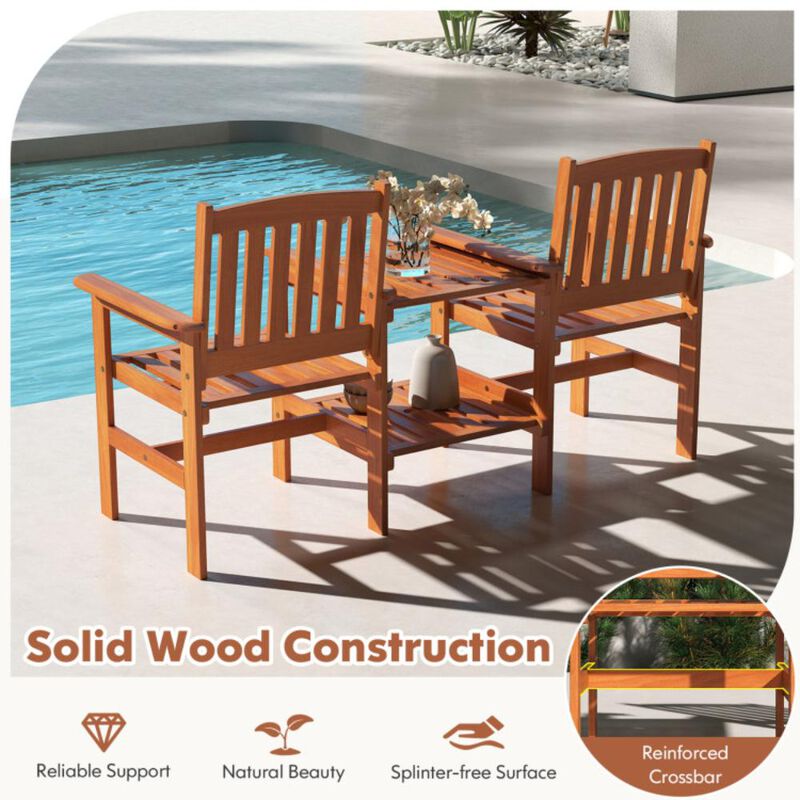Hivvago 2-Seater Outdoor Patio Furniture Set with Umbrella Hole