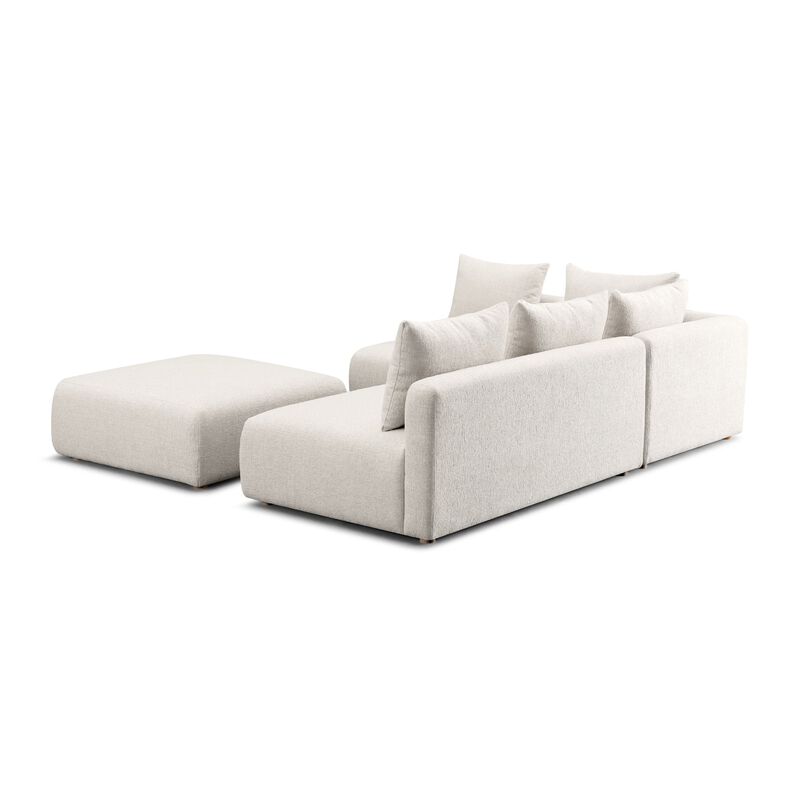 Hangover Heavy Textured Fabric 4-Piece Modular Chaise Sectional image number 4