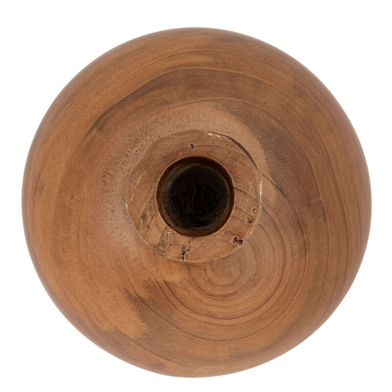 Decorative Paulownia Wood Vase, Walnut Finish image number 5
