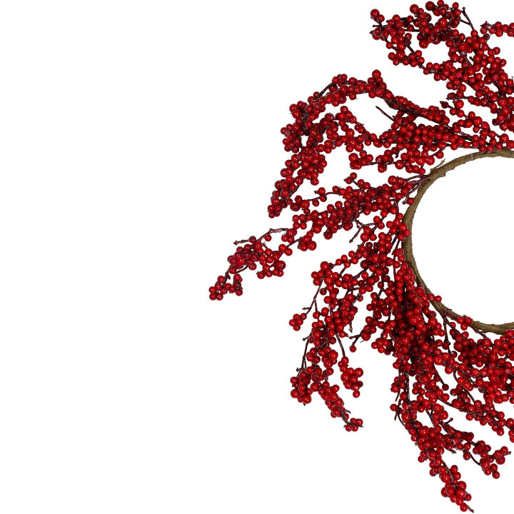 22" Festive Red Berries Artificial Christmas Wreath - Unlit