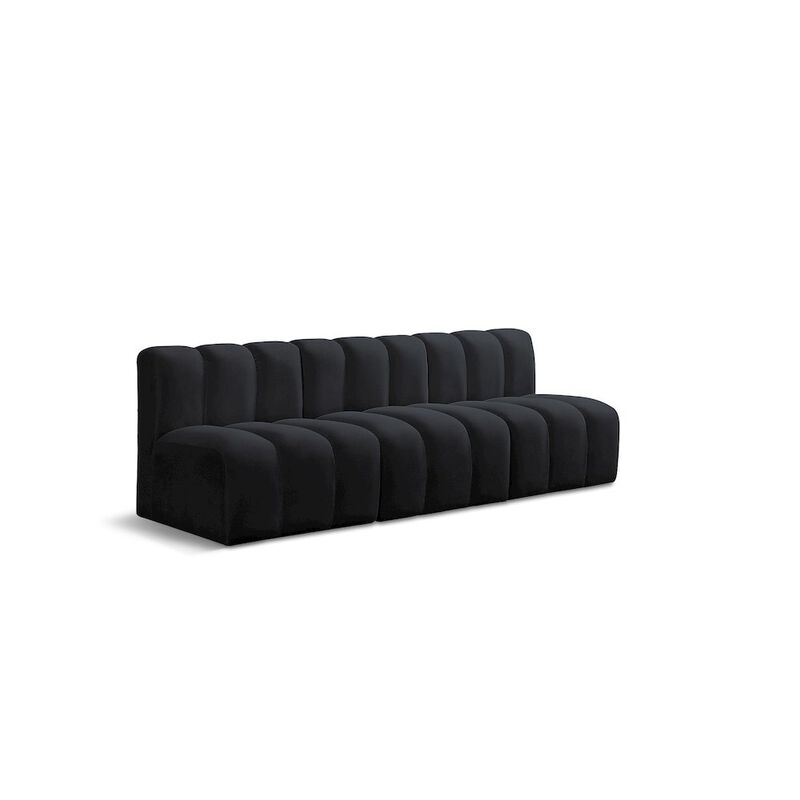 Meridian Furniture Arc Black Velvet Modular Sofa