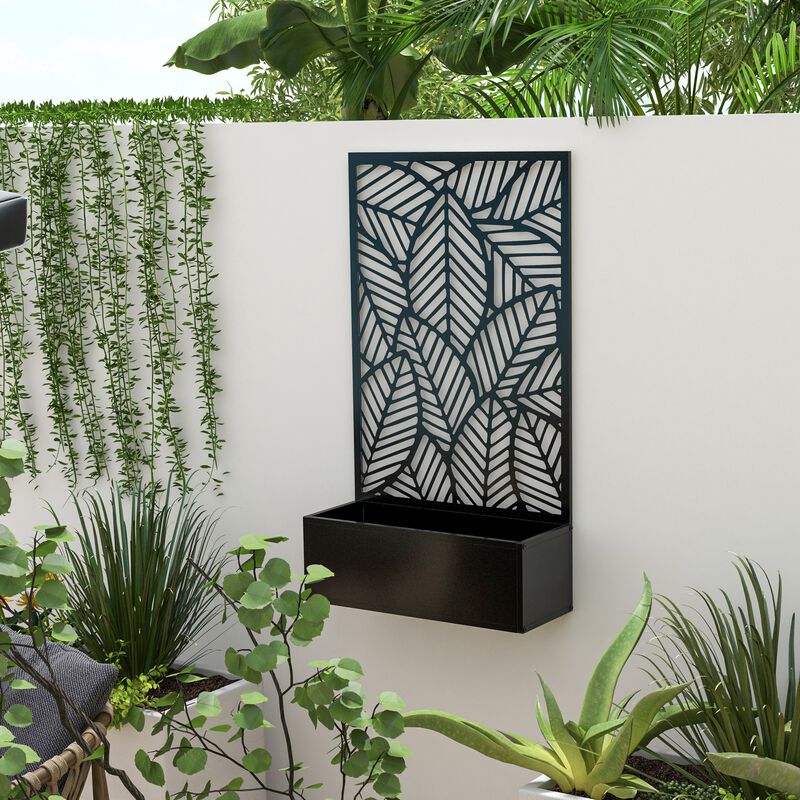 Hivvago Outdoor Metal Privacy Screen with Planter Box image number 6