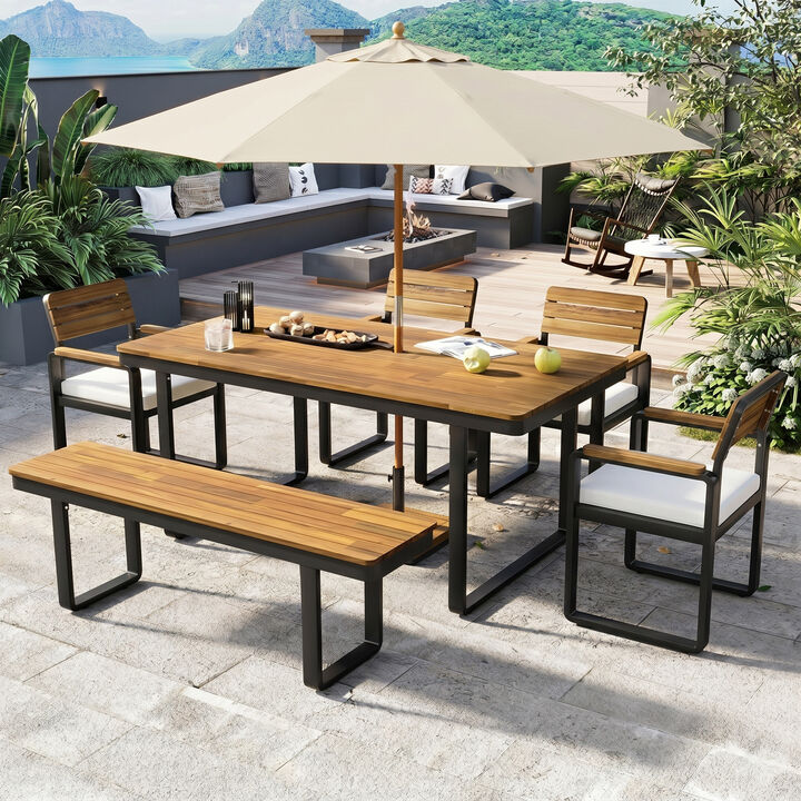 Fajut 6-Piece Outdoor Dining Set