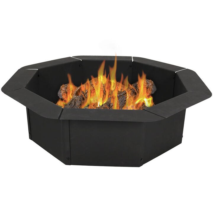 Sunnydaze 30 in Heavy-Duty Steel Octagon Above/In-Ground Fire Pit Liner