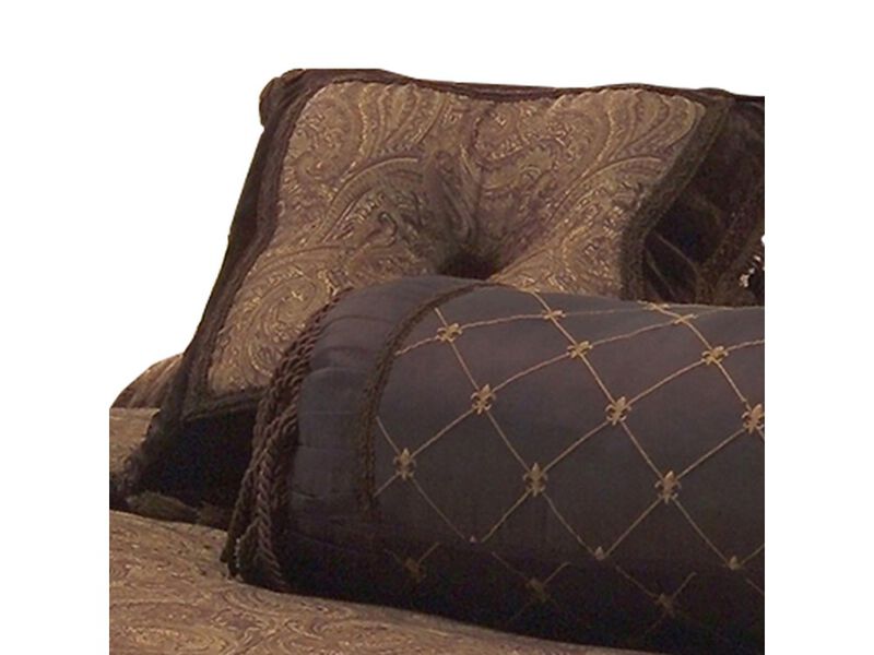 10 Piece King Polyester Comforter Set with Paisley Pattern Design, Brown - Benzara