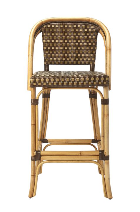 HomeRoots 28" Brown Rattan Counter Height Bar Chair