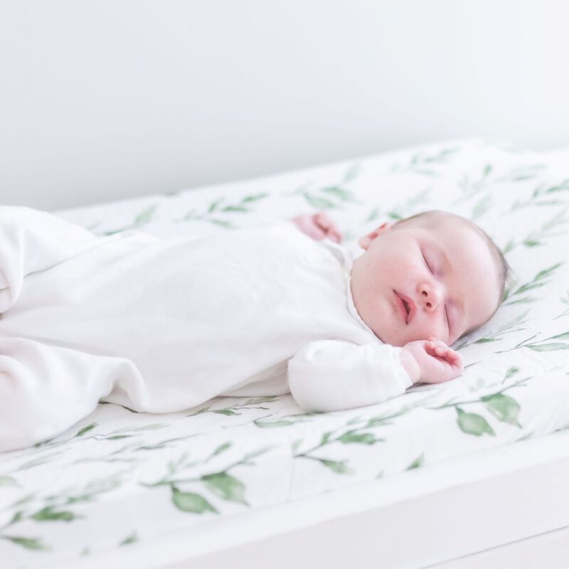 Parker Green Leaf Changing Pad Cover image number 5