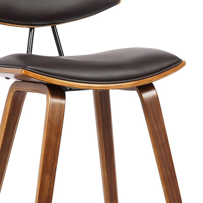 Hivvago 26 Inch Brown Solid Wood Low Back Counter Height Bar Chair