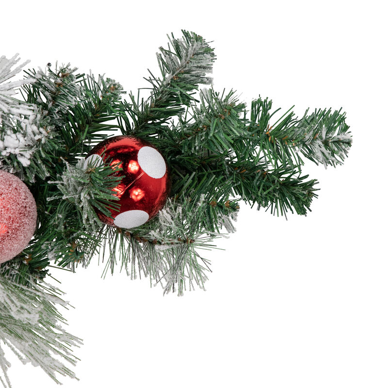 6' Flocked Pine Artificial Christmas Garland with Candy Ornaments and Pinecones image number 3