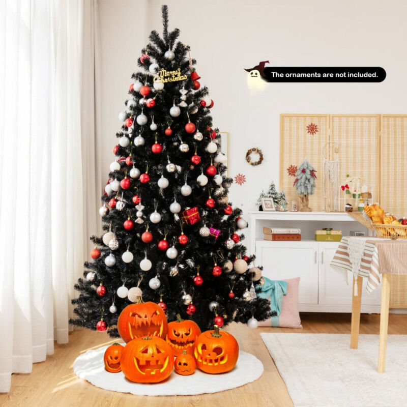 7ft Spooky Christmas Tree with Purple LED Lights image number 1