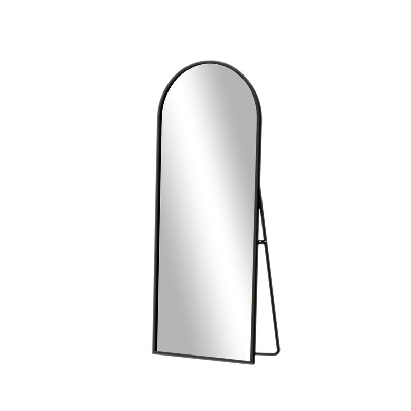 Arched Aluminum Full Length Mirror, Wall Floor Mirror for Bedroom Living Room Entryway