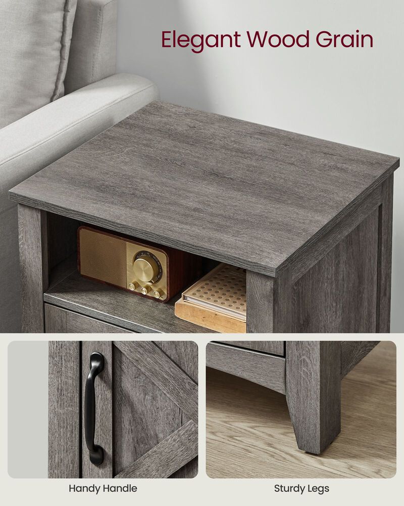 Farmhouse Nightstand with Barn Door Design for Rustic Bedroom Decor image number 6
