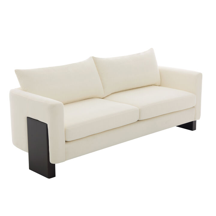 Merax Elegant PU loveseat with Architectural Integrated Armrests
