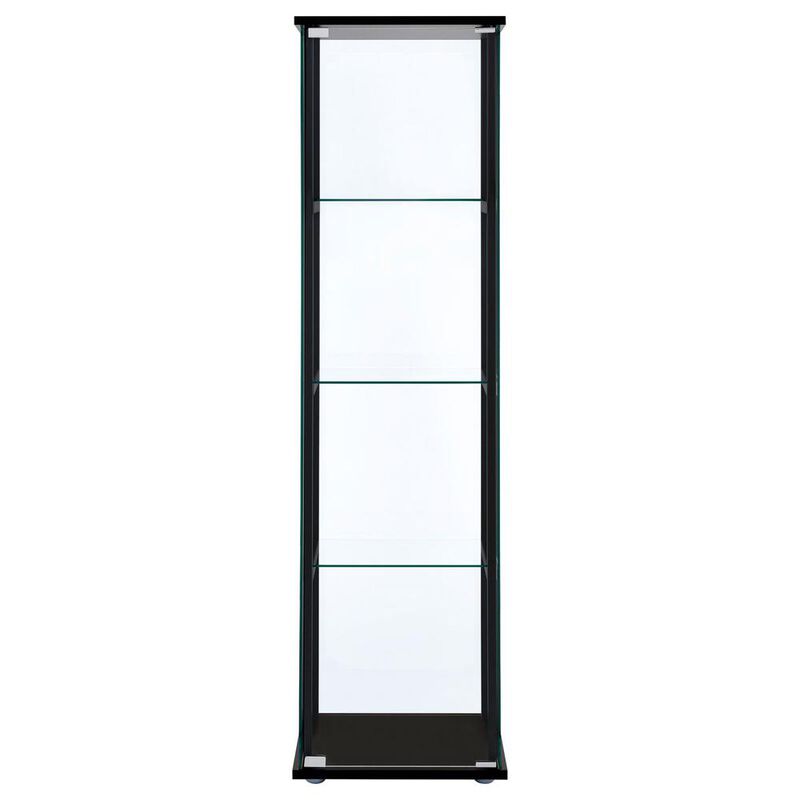 Coaster Cyclamen 4-shelf Glass Curio Cabinet Black and Clear