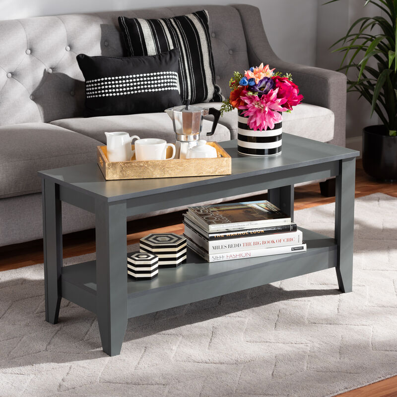 Baxton Studio Elada Modern And Contemporary Gray Finished Wood Coffee Table