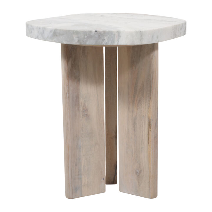 Gowermore Modern Marble Top Accent Table