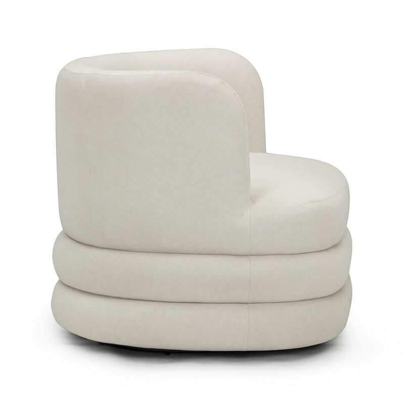 TOV Furniture Astor Cream Faux Mohair Swivel Hotel Lounge Chair image number 2