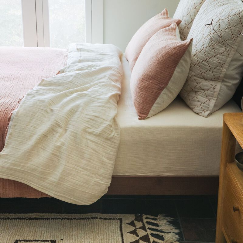 Dune Crinkled Comfort Fitted Sheet (Sandstone) image number 3