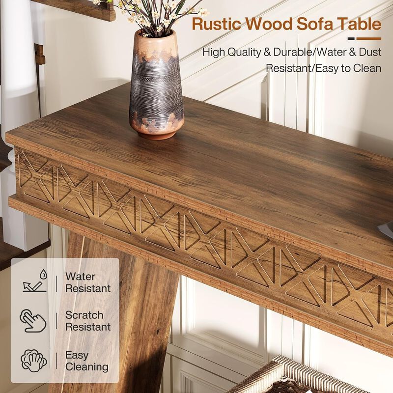 Tribesigns Farmhouse Wood Console Table image number 6