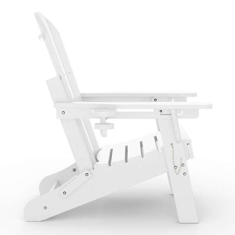 WestinTrends Folding Adjustable Adirondack Chair with Retractable Ottoman and Cup Holder image number 2
