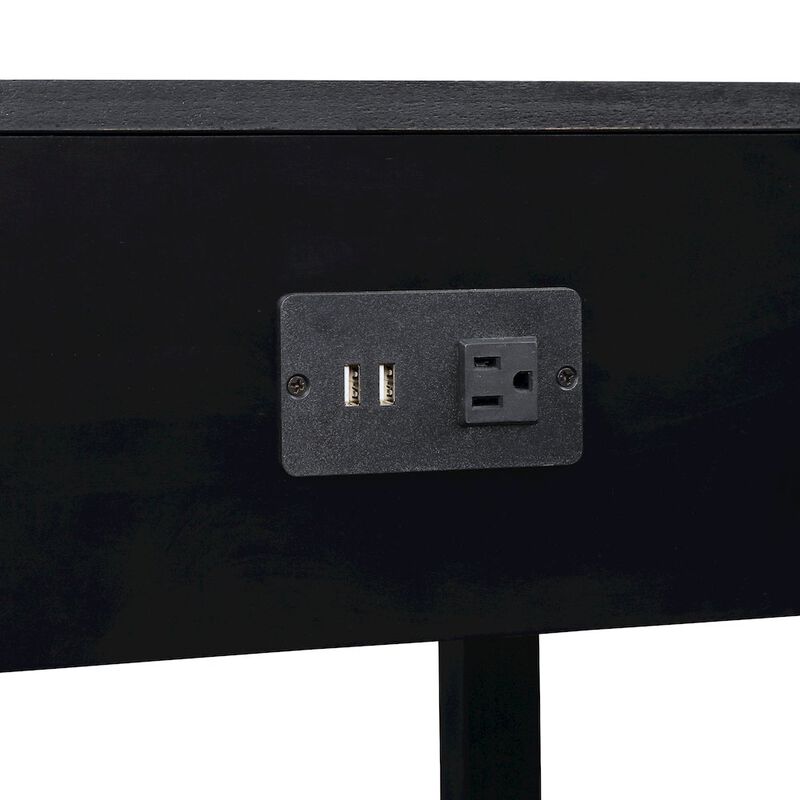 Convenience Concepts 1 Drawer End Table with Charging Station and Pull-Out Shelf