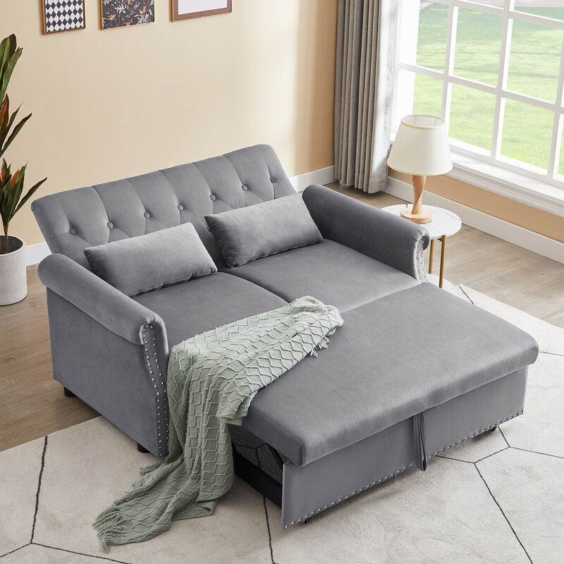 Streamdale Convertible Loveseat Sleeper Sofa with Pillows