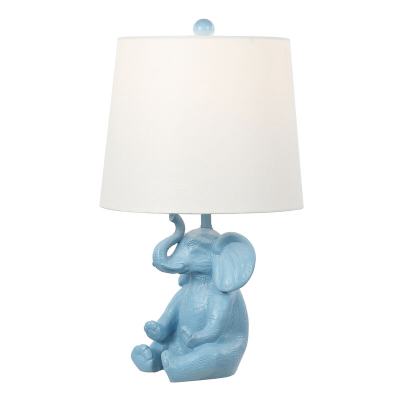 Kairi Modern Shabby Chic Resin/Iron Happy Elephant LED Kids' Table Lamp with Phone Stand