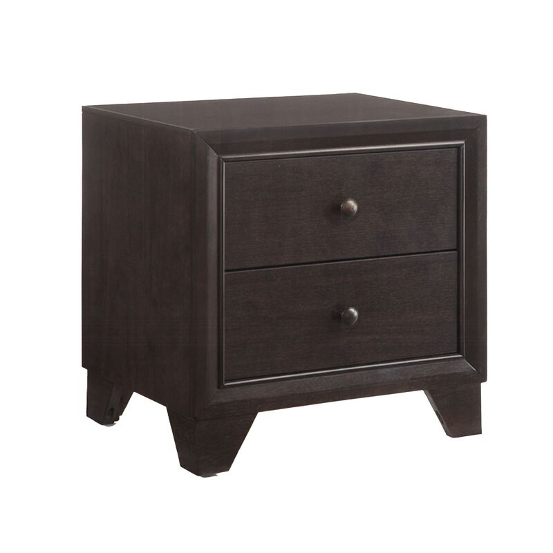 Queen Size Bedroom Set, Brown Finish, 2-Piece Set with Bed and Nightstand image number 5