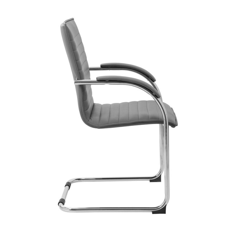 Neni Office Chair Set of 2, Foam Fill Vinyl, Chrome Cantilever image number 5