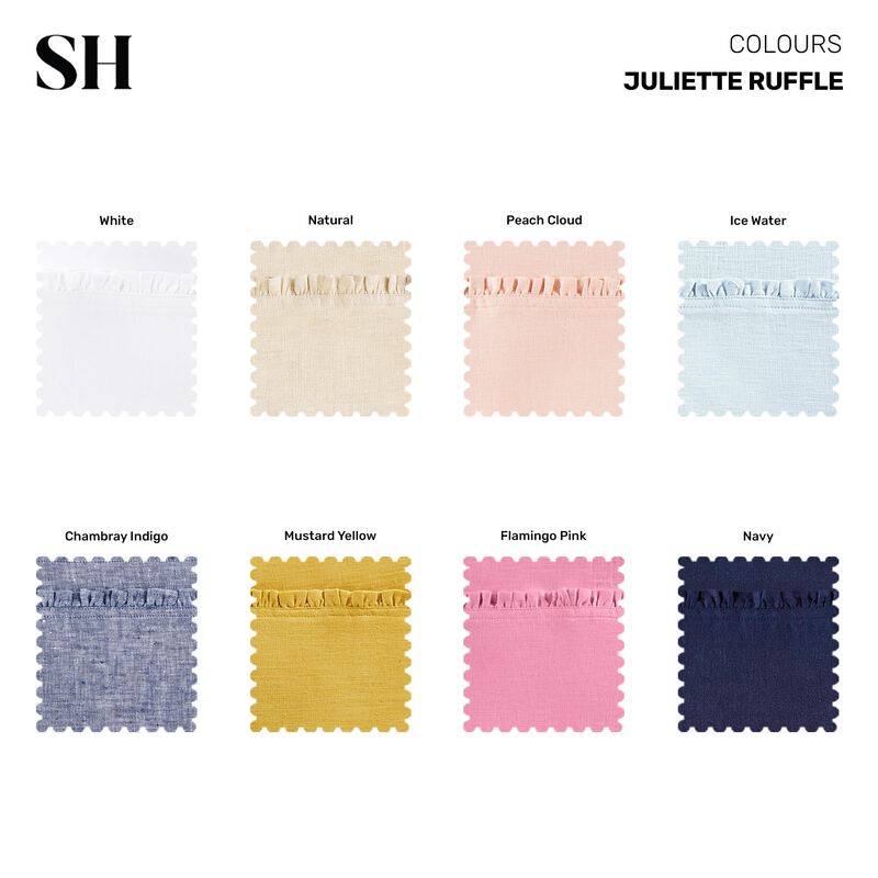 Solino Home 100% Pure Linen Placemats 14 x 19 Inch Set of 4 - Juliette Ruffle. image number 3