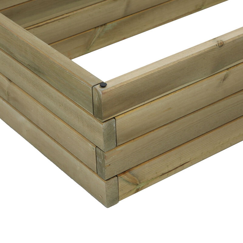 LuxenHome Wood 3.3ft x 1.6ft Raised Garden Bed
