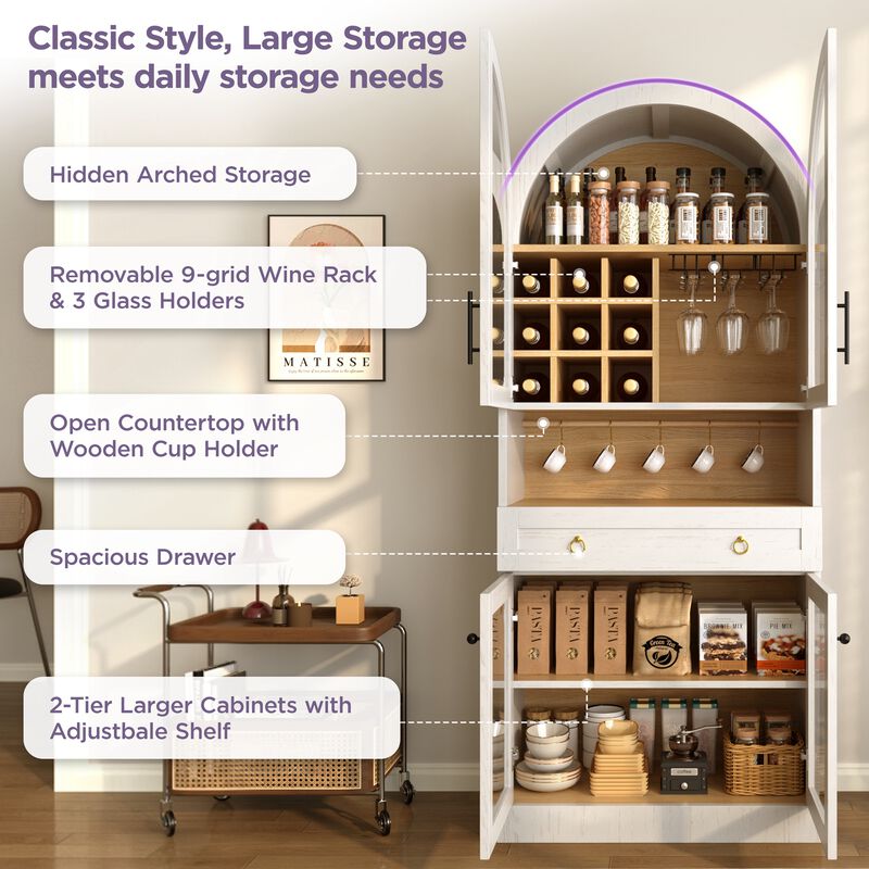 Bunnas Tall Arched Bar Cabinet image number 3