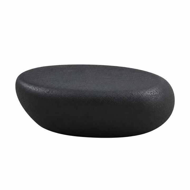 GOODSILO Irregular Matte Fiberglass Elliptical Rocks Shaped Coffee Table, Vintage No Assembly Center Table for Living Room Front of Sofa