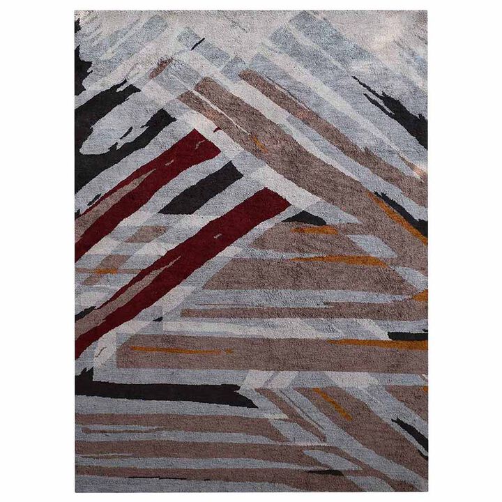 Rugsotic Carpets Hand Knotted Silk Size Area Rug Abstract Size NS1232