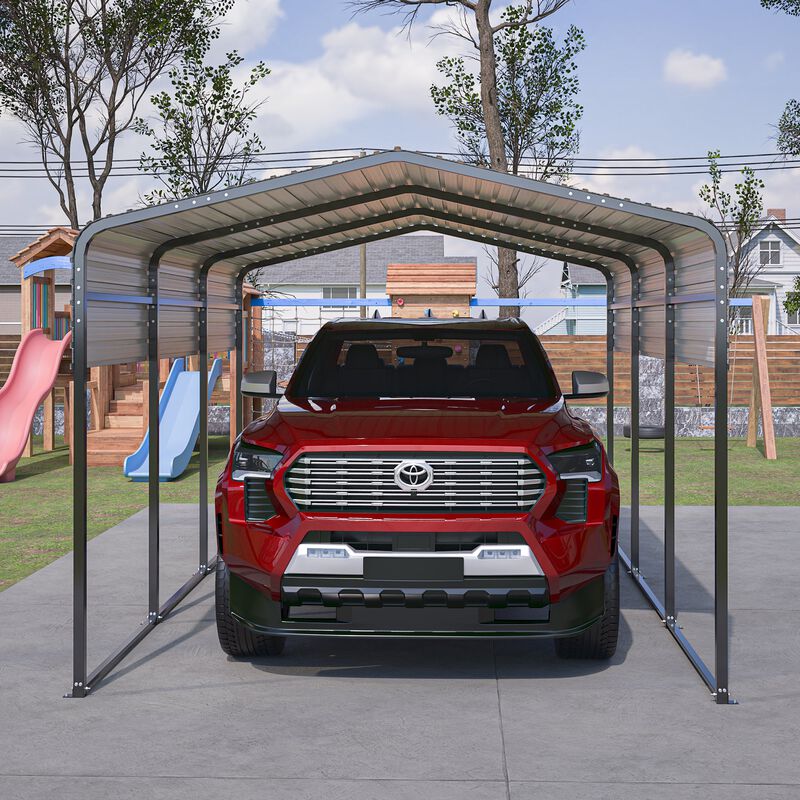 Mondawe 10x15FT Heavy-Duty Metal Carport – UV & Weatherproof Galvanized Car Shelter